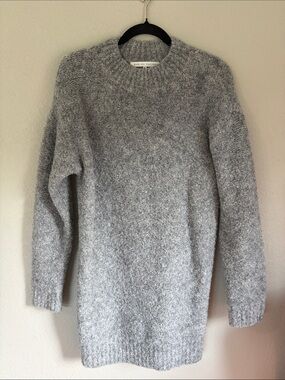 English Factory Heather Gray Cozy Loop Knit Sweater Dress XS